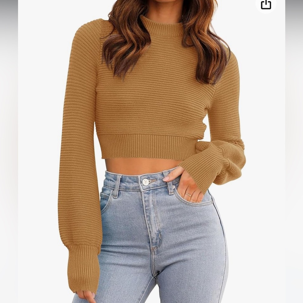 NWT: Zesica Mock Neck Cropped Sweater